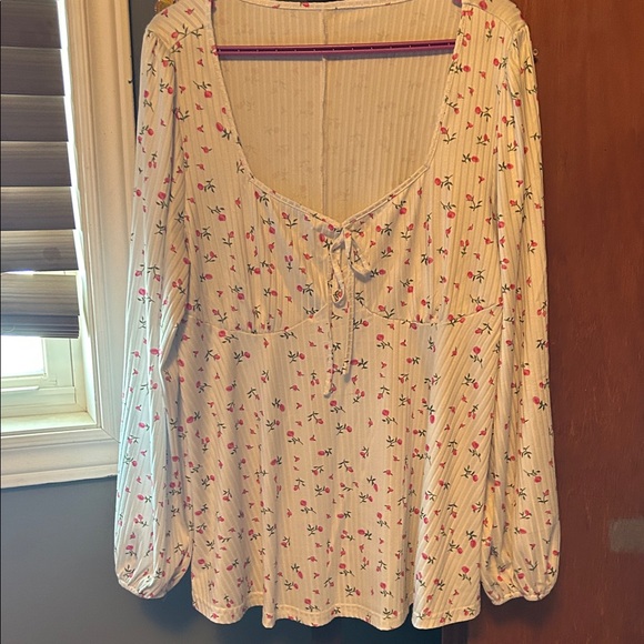 SHEIN White Blouse with Pink Floral Design - Picture 1 of 3